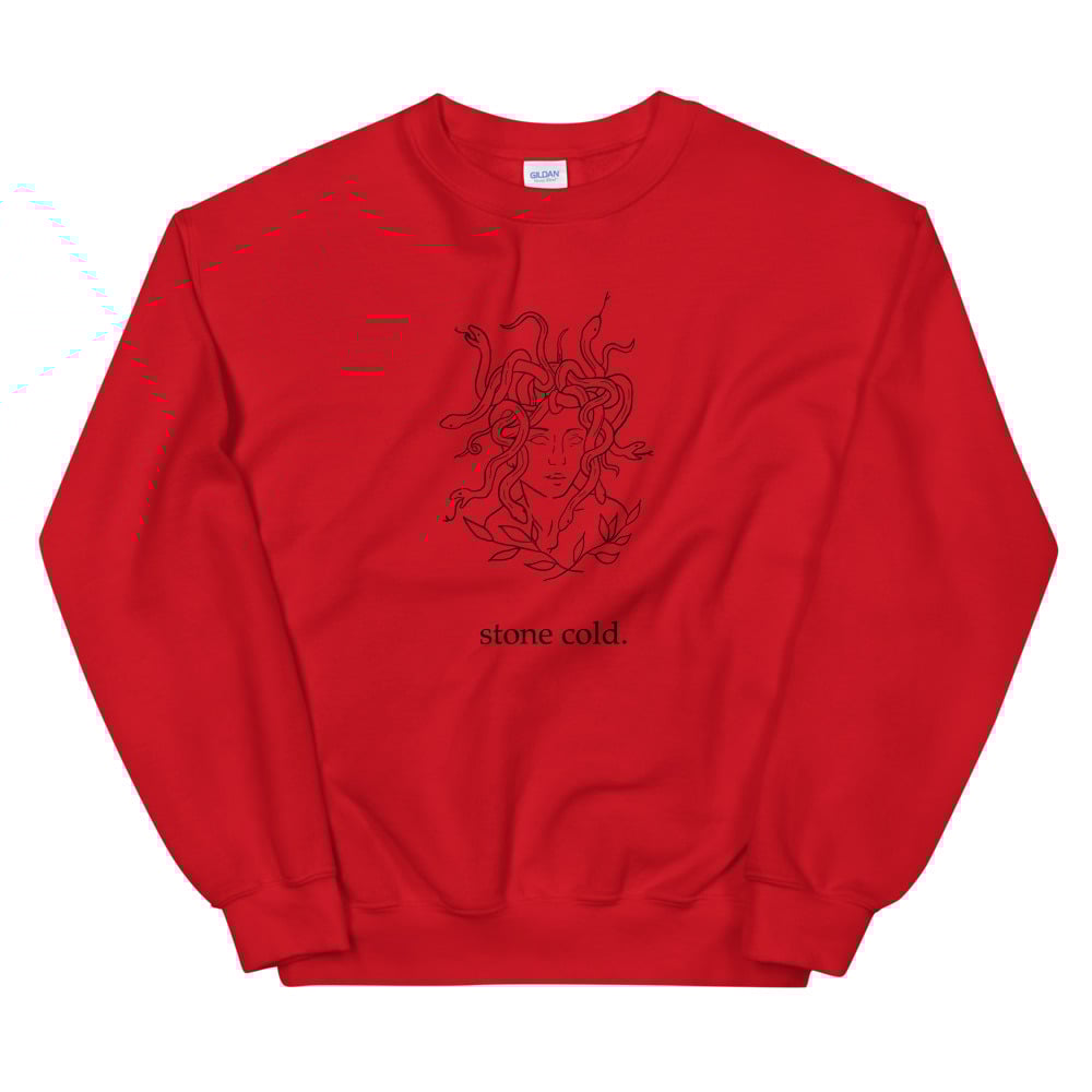 Image of Medusa Stone Cold Unisex Sweatshirt - Black Details