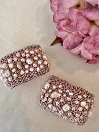 Image 1 of Pale Pink Pearl Crochet Cuff