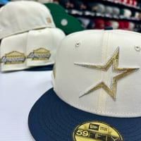 Image 2 of New Era 59Fifty Chrome Navy Gold