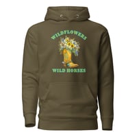 Image 7 of Unisex Hoodie, Wildflowers Wild Horses Cowgirl Western Boot Sunflower Hoodie