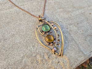 Green (or blue) and yellow pendant 