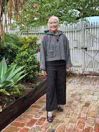 Image 6 of Kylie Jane Cropped Cape jacket - grey/black boucle