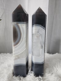 Image 1 of Gray Silk Agate Medium Crystal Towers - 2 Styles