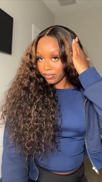 Image 1 of Glueless golden brown waterwave wig 24in. 