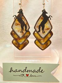 Image 1 of Handcrafted Resin Horse Silhouette Earrings 