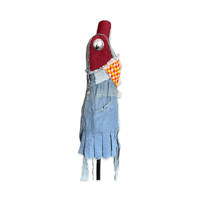 Image 2 of Checkered Patchwork Denim Pinafore
