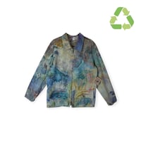 Image 1 of ♻️ UPCYCLED M/L Ladies 100% Cotton Vintage J Crew Jacket in Muted Ice Dye