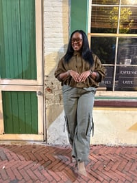 Image 1 of Suede Bomber Jacket 