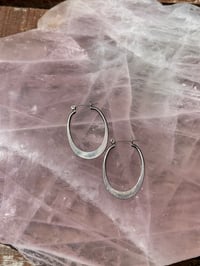 Silver round earring 