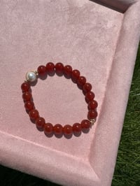 Image 3 of Red agate bracelet 红玛瑙珍珠手链