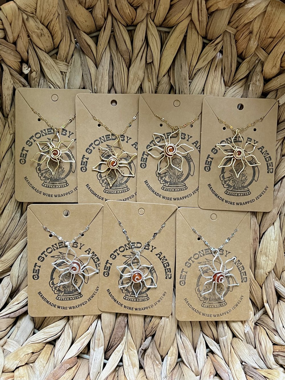Image of Carnelian Flower Necklace