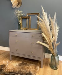 Image 1 of Stag Small chest of drawers neutral & gold 