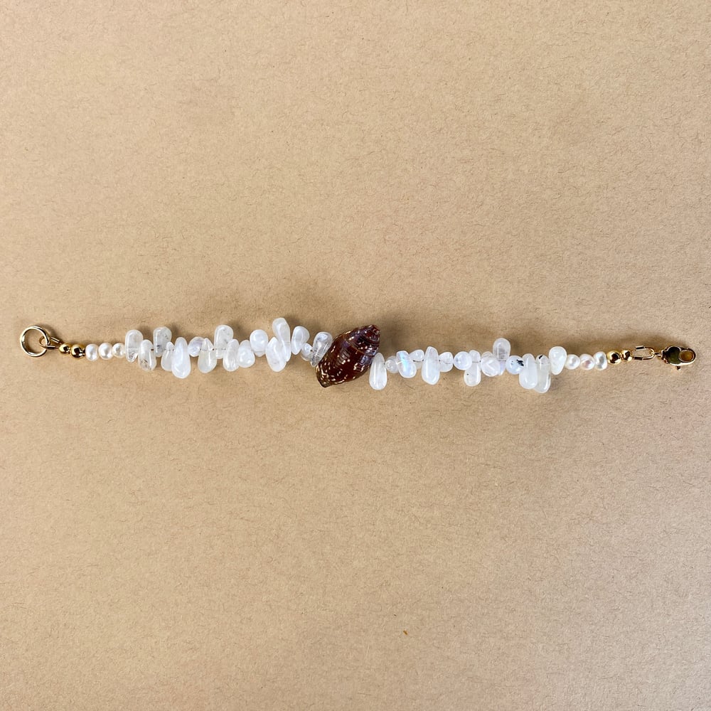 Image of Moonstone shell bracelet