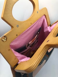 Image 3 of Navy and Pink Banksia Handbag