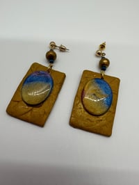 Image 1 of Blue and gold earrings