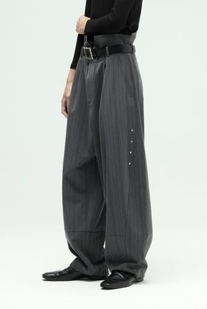 Image of EQUALNEAR - Groundline Wide Pants (Grey)