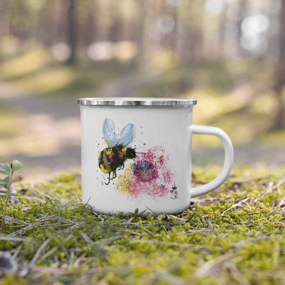 Image of Queen BumbleBee - Noch brumm ich Enamel Mug