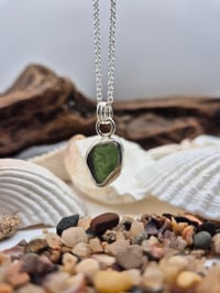 Image 2 of Dark Green Seaglass Necklace 