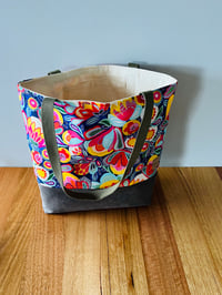 Image 2 of Fabric Tote - Bright Blue / Red / Yellow / Pink