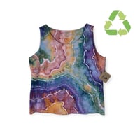 Image 1 of ♻️ UPCYCLED 1X Plus Knit Tank in Autumn Geode Ice Dye