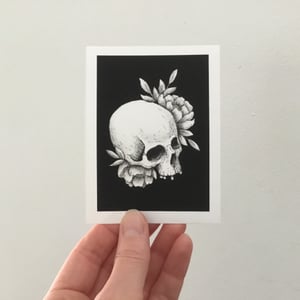 Skull And Peonies Mini Print