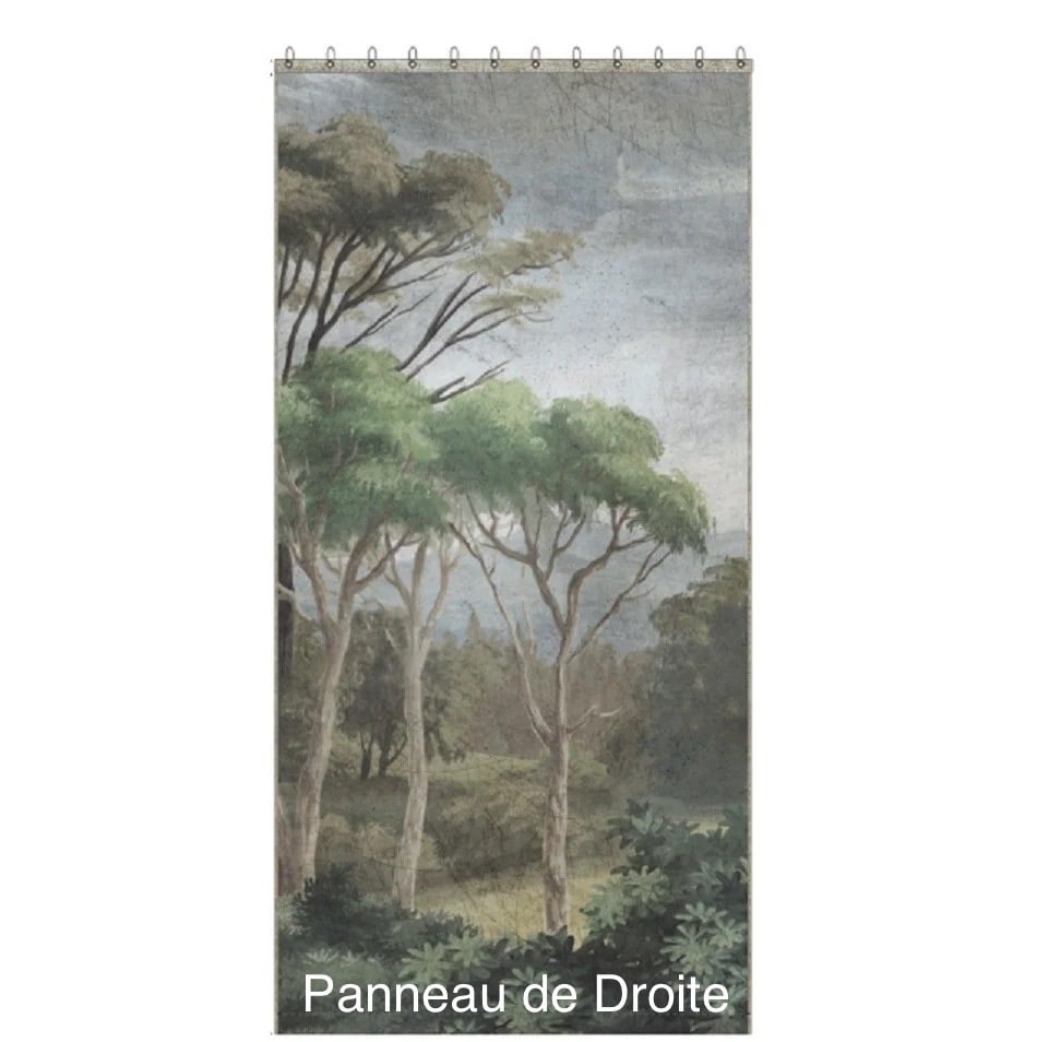 Image of Rideau en Lin Imprimé MANOSQUE panneau de Droite 140X280 cm