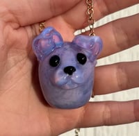 Image 1 of Pink sparkle puppy pendant 