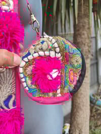 Image 6 of Jaz min cross body bag and coin purse- Hot pink