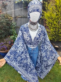 Image 17 of Pefkos co ord sarong set Navy with glitter sparkle