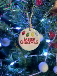 Image 2 of Merry Christmas with retro Lights tags.
