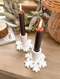 Image 2 of SALE! Set of Snowflake Candle Holders