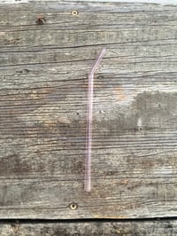Image 1 of Pink Glass Bent Straw 