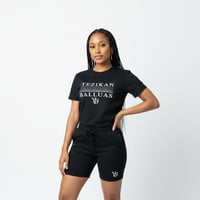 Image 2 of YB Black Mesh Blend Short Set