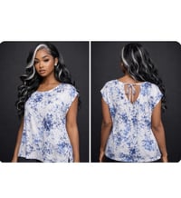 Image 1 of New Large Rose & Olive top #776*8