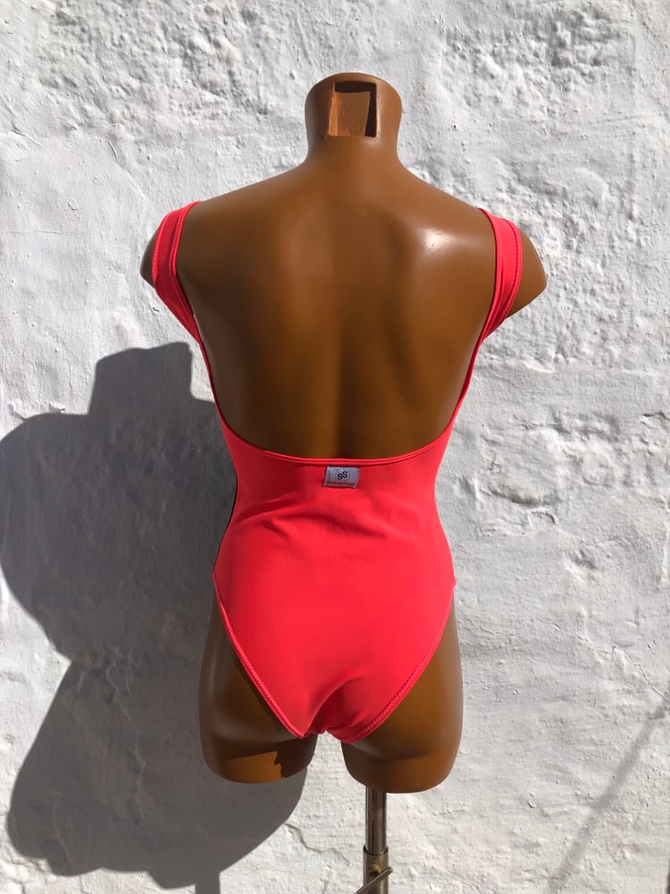 Image of Bañador Negro-Mandarina 