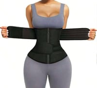 Image 3 of 2 Strap Waist Trainer with Sauna Effect 