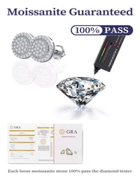 Image 4 of Round Brilliant Iced Out 925S & VVS Moissanite Diamond Stud Earring