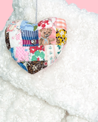 Image 1 of My Heart To Yours Ornament Quilted Heart 1