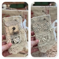 Image 8 of handmade french lace sewing pouch needle book and pin cushion