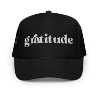 Image 2 of Gratitude Trucker (White on Black)