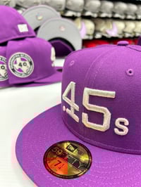 Image 3 of New Era 59Fifty Sparkling Grape/ Mettalic Silver 