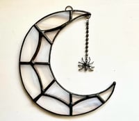 Image 3 of Stained Glass Spider Web Moon