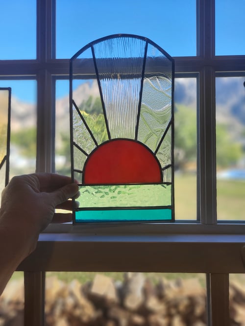 Image of Rounded Sunset- stained glass