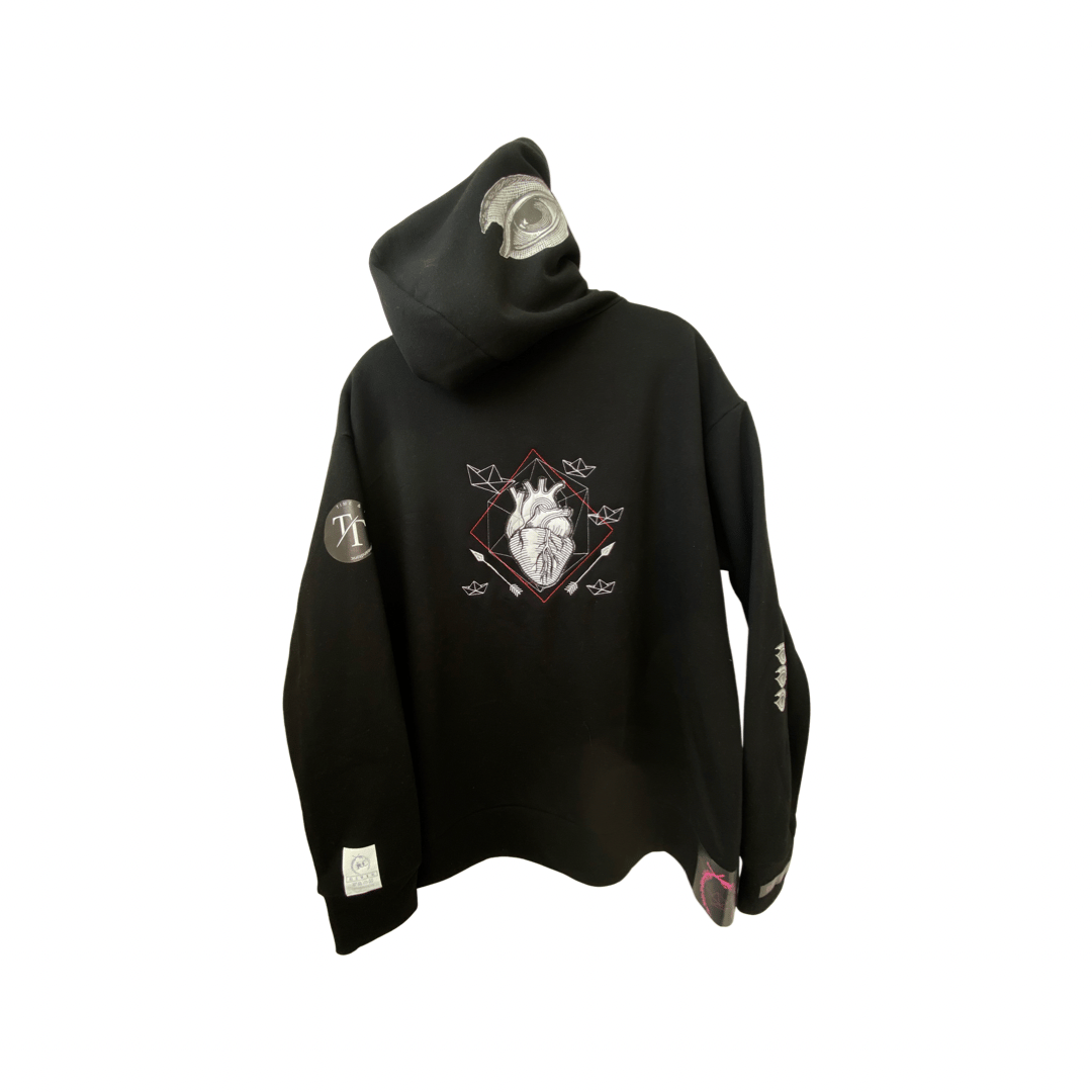 BLACK Heart Guy Hoodie one size JP & RL collaboration 2021 BLACK Heart Guy Hoodie one size JP & RL collaboration 2021
