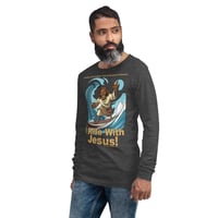 Image 22 of I Ride With Jesus Surfing Dark Unisex Long Sleeve Tee