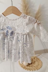 Image 2 of Photo prop | Newborn girls dress for photo shoots | Bella | blue and white
