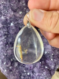 Image 7 of Clear Quartz And Rutile Pendant #1343