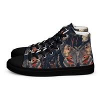 Image 1 of Grunge Goth Style Cottagecore Moth Men’s high top canvas shoes