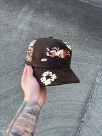 Image 1 of BROWN SUEDE ST LOUIS CARDINALS CUSTOM FITTED CAP