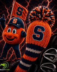 Image 1 of Syracuse Orange custom Golf Club Cover hand knit logo College football fan  gift-fd372dd4